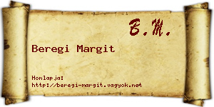 Beregi Margit névjegykártya